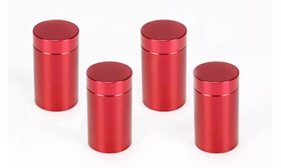 Abstandshalter 13 x 19 mm, B 8 mm, Aluminium, Rot (4 Stück)