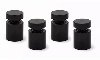 Abstandshalter 13 x 13 mm, B 8 mm, Aluminium, Schwarz (4 Stück)