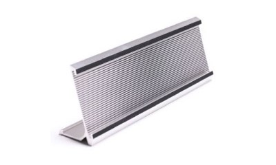 Tischschild mit Gravur 178 x 25 mm Silber, Text Schwarz