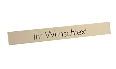 Einschubschild mit Gravur 178 x 25 mm Silber, Text Schwarz