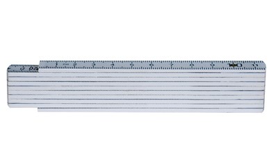 Taschenmeter Holz, Weiss, 1 m