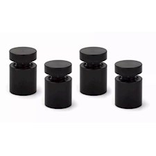 Abstandshalter 13 x 13 mm, B 8 mm, Aluminium, Schwarz (4 Stück)