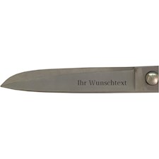 Schere vorne, Lasergravur Pers.